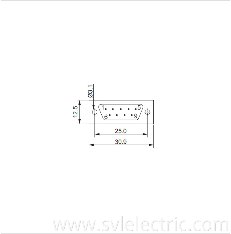 D Sub 9 Pin Connector Straight